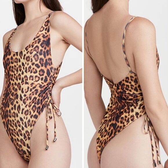 Joues De Sable NWOT Leopard Cheetah Print Sally One Piece swimsuit Extra‎ Small - Picture 2 of 8